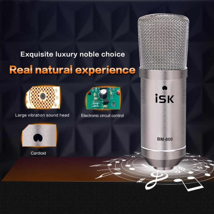 ISK BM-800 Micrófono de condensador para grabación de sonido para estudio y radiodifusión, BM-800