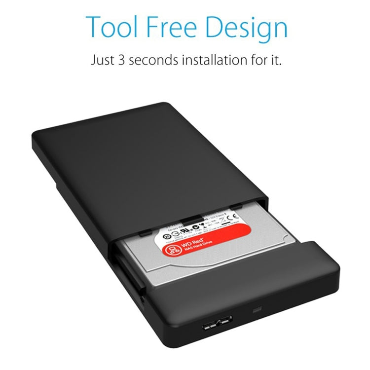 ORICO 2588US3 USB3.0 caja de almacenamiento de disco duro externo para ordenador portátil SATA HDD/SSD de 2,5 pulgadas 9,5mm