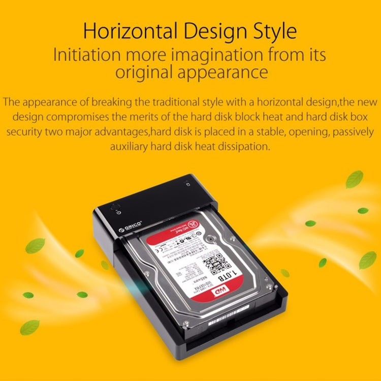 ORICO 6518US3 USB 3,0 tipo B 2,5/3,5 pulgadas herramienta libre HDD estación de acoplamiento caja de almacenamiento externo caja de disco duro