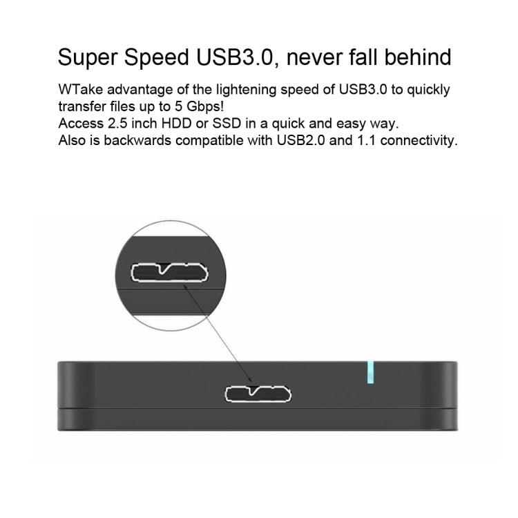 ORICO 2569S3 USB3.0 Micro-B Caja de almacenamiento de disco duro externo para 9,5 mm 2,5 pulgadas SATA HDD / SSD