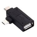 Adaptador USB-C / Type-C macho + Micro USB macho a USB 2.0 hembra, USB 2.0