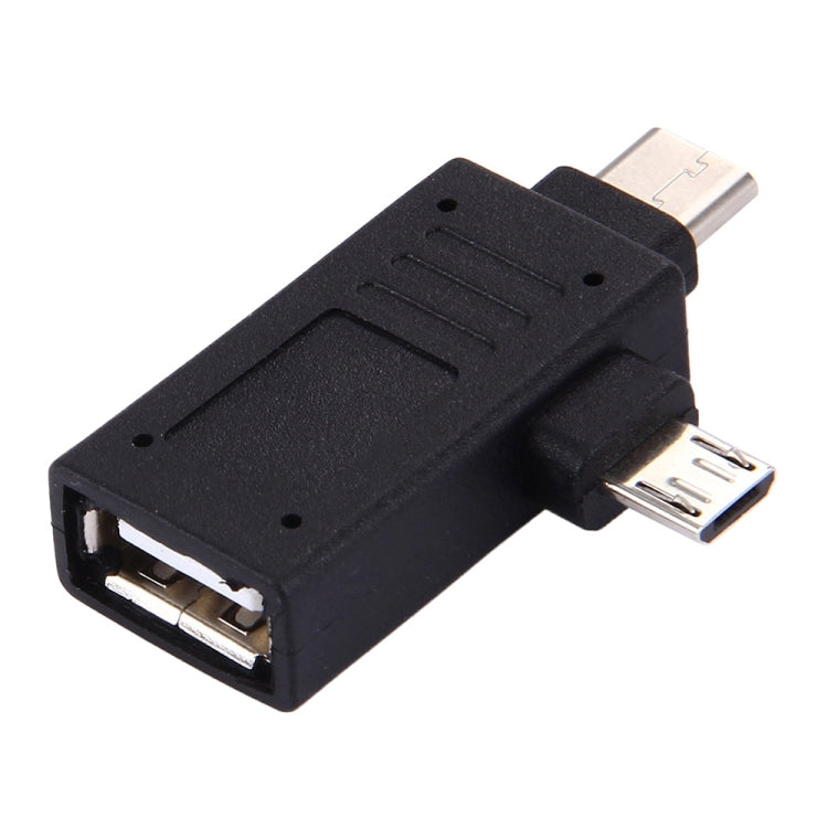 Adaptador USB-C / Type-C macho + Micro USB macho a USB 2.0 hembra, USB 2.0