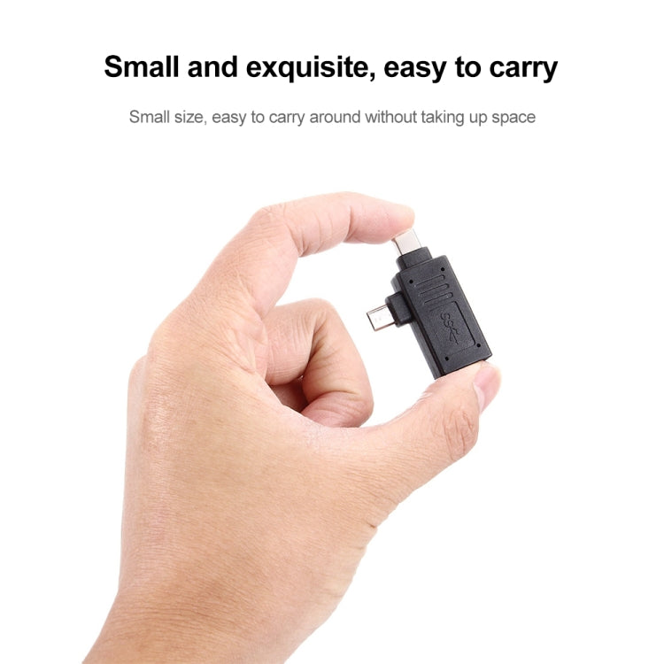Adaptador USB-C / Type-C macho + Micro USB macho a USB 2.0 hembra, USB 2.0