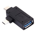 Adaptador USB-C / Tipo-C Macho + Micro USB Macho a USB 3.0 Hembra, USB 3.0