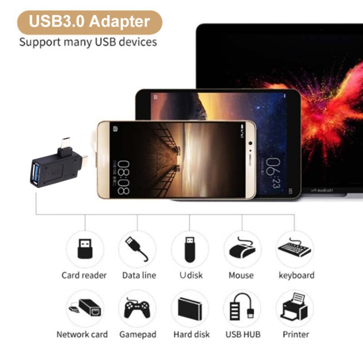 Adaptador USB-C / Tipo-C Macho + Micro USB Macho a USB 3.0 Hembra, USB 3.0