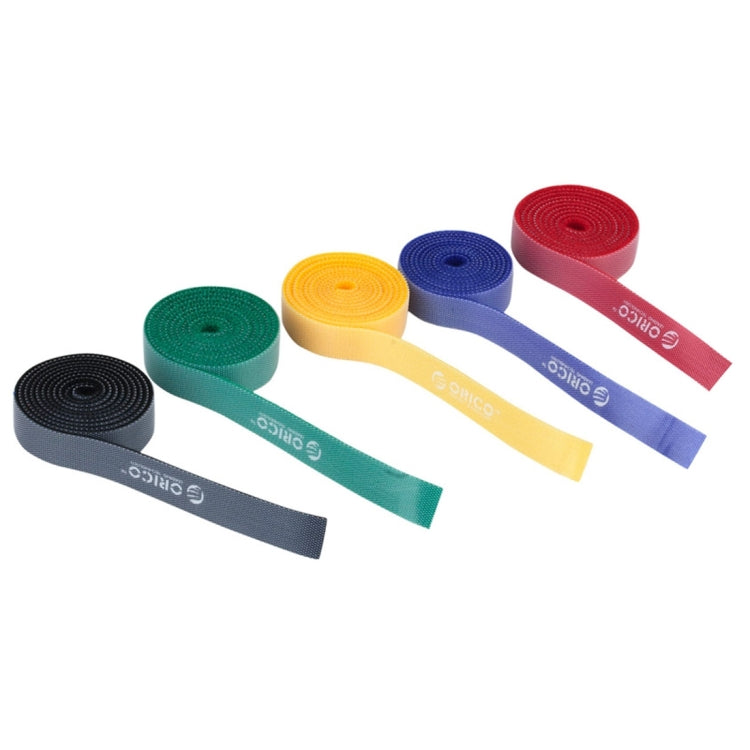 ORICO CBT-5S Bridas adhesivas de gancho y bucle reutilizables y divisibles, 5 en 1 colores, para cable de datos / cable de alimentación, longitud: 1 m