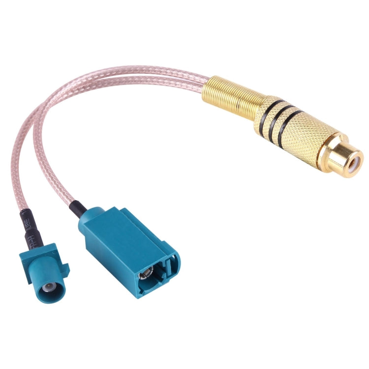 Cable RCA hembra de 15 cm a FAKRA macho + FAKRA tipo Z hembra RG316 con resorte, FAKRA Male+FAKRA Z Female RG316