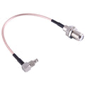 Cable 15cm F Hembra a TS9 + CRC9 RG316, TS9 90° Elbow to F Female