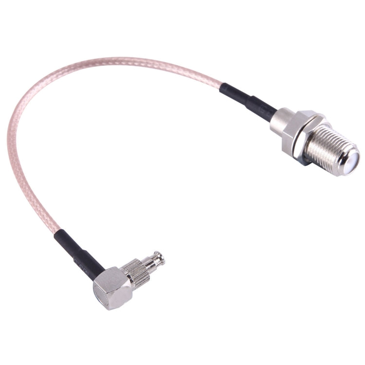 Cable 15cm F Hembra a TS9 + CRC9 RG316, TS9 90° Elbow to F Female