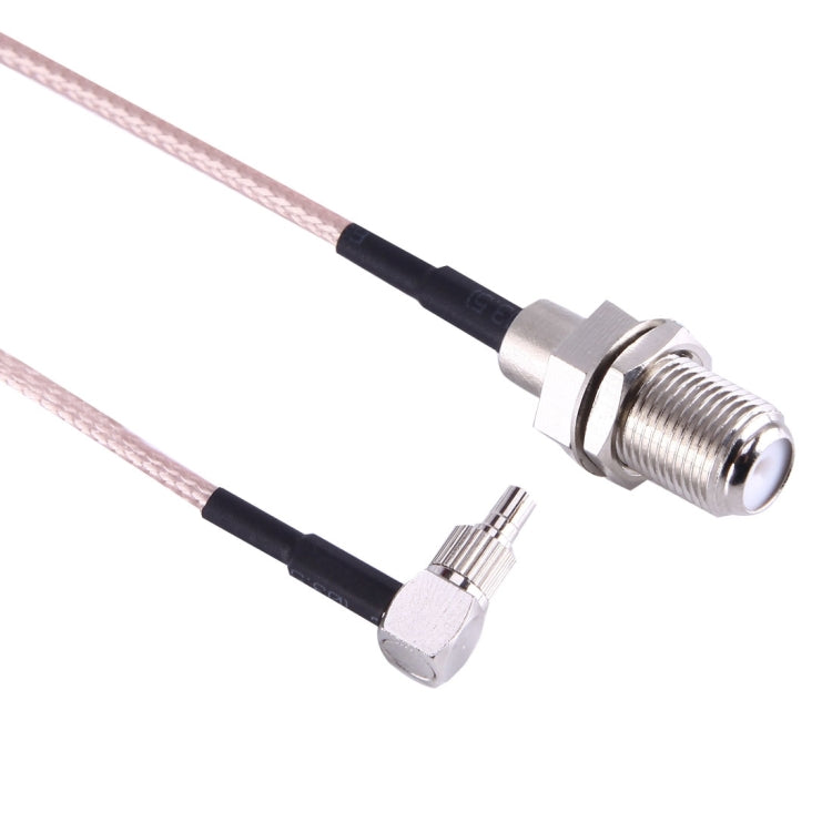 Cable 15cm F Hembra a TS9 + CRC9 RG316, TS9 90° Elbow to F Female