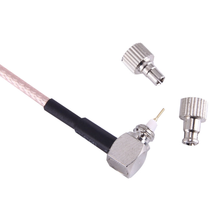 Cable 15cm F Hembra a TS9 + CRC9 RG316, TS9 90° Elbow to F Female
