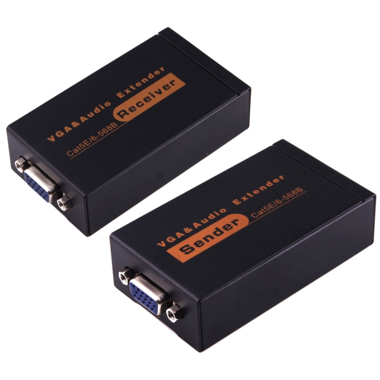 Extensor de audio y VGA 1920x1440 HD 100 m Cat5e / 6-568B Cable de red Adaptador receptor emisor, Transmission Distance: 100m