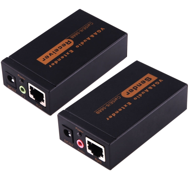 Extensor de audio y VGA 1920x1440 HD 100 m Cat5e / 6-568B Cable de red Adaptador receptor emisor, Transmission Distance: 100m