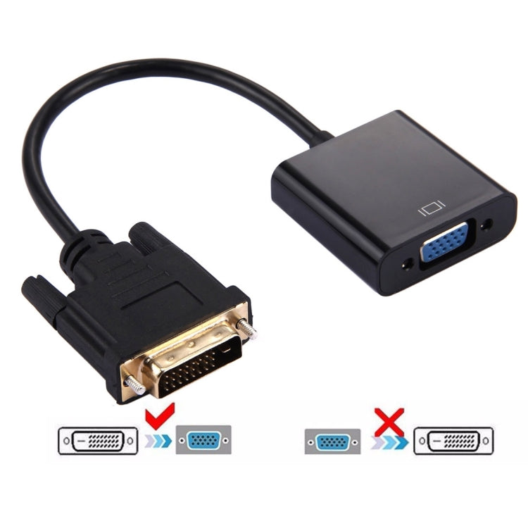 Convertidor adaptador DVI-D 24+1 Pin Man a VGA 15 Pin HDTV, DVI-D 24+1 Pin