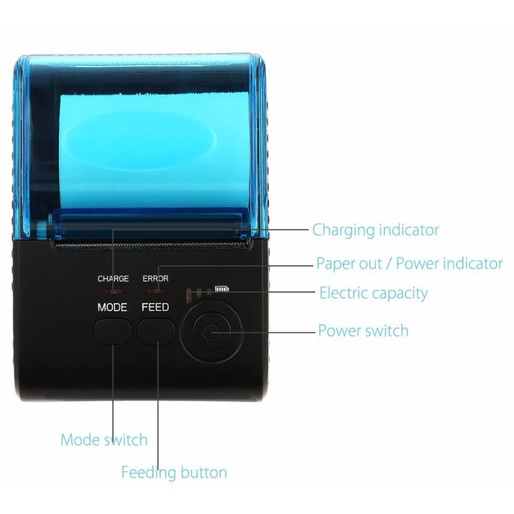 POS-5805 Impresora térmica de recibos POS Bluetooth 4.0 de 58 mm, Bluetooth POS Printer