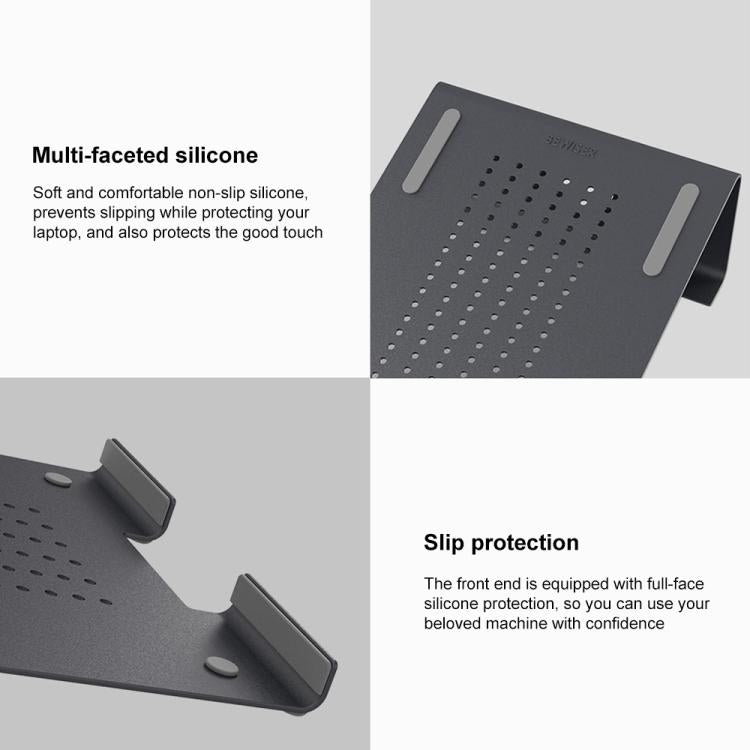 Soporte de enfriamiento de aluminio para computadora portátil, adecuado para Mac Air, Mac Pro, iPad y otras computadoras portátiles de 11 a 17 pulgadas, Aluminum Stand Grey, Aluminum Stand Gold, Aluminum Stand Silver