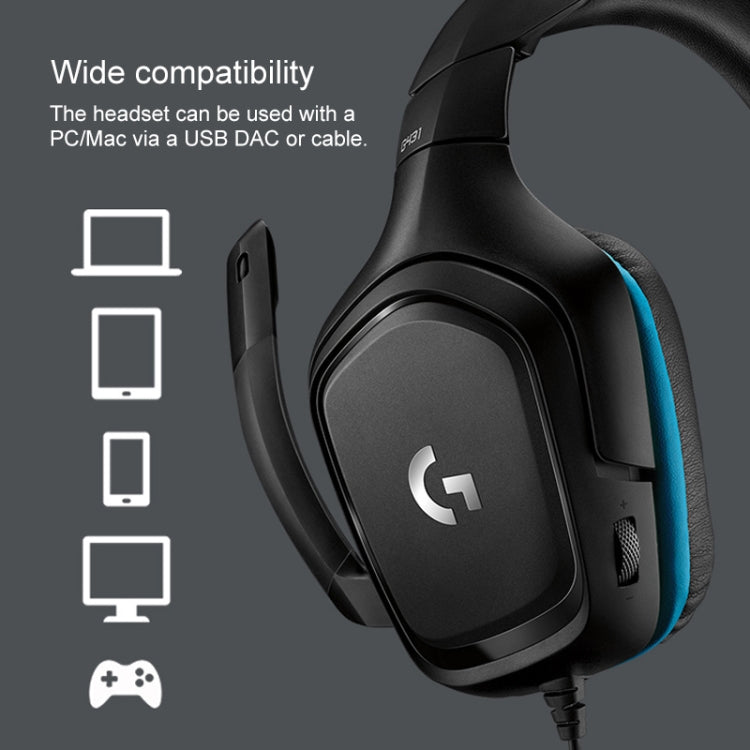 Logitech G431 Dolby 7.1 sonido envolvente estéreo plegable reducción de ruido auriculares para juegos de competición, G431
