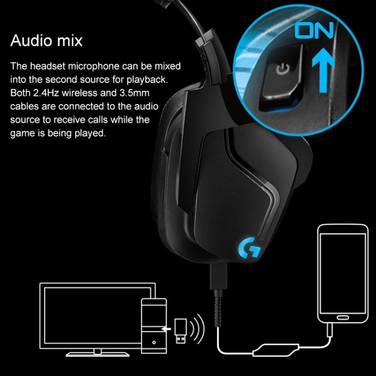 Logitech-auriculares inalámbricos G933S con cable, modo Dual, estéreo Dolby 7,1, reducción de ruido, para competición y videojuegos, G933S