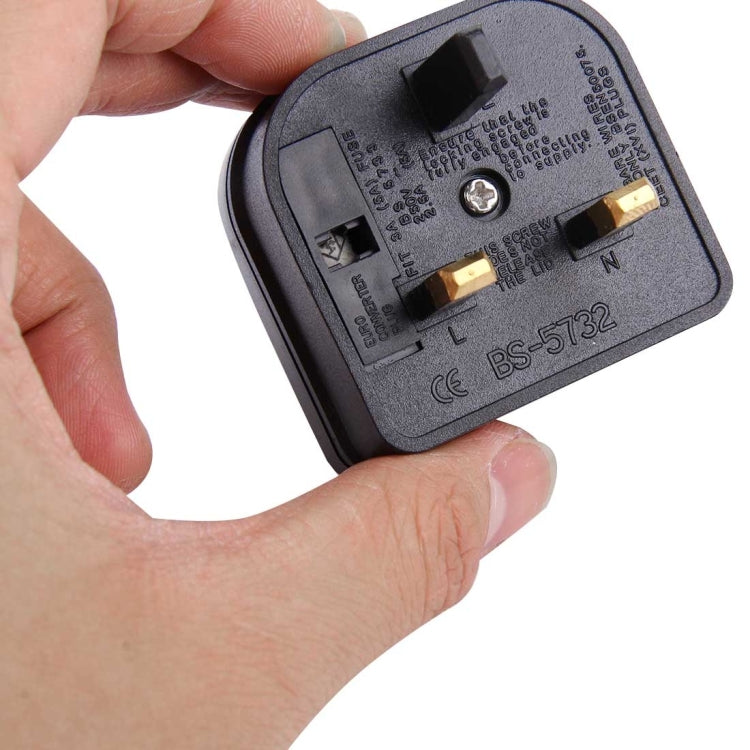 BS-5732 Enchufe portátil de la UE al adaptador de enchufe del Reino Unido Convertidor de viaje con fusible, BS-5732