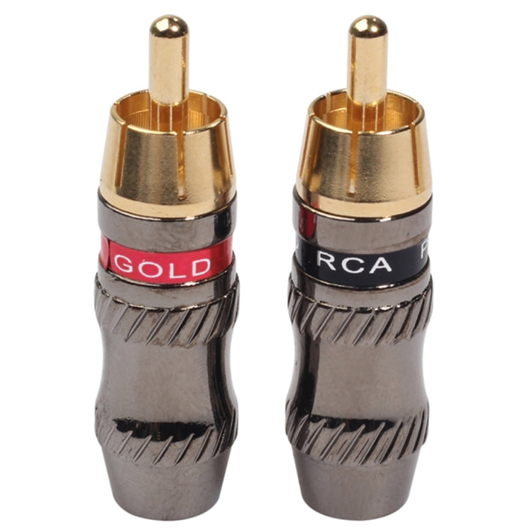REXLIS TR026 2 PCS RCA Macho Conector de Audio Adaptador Chapado en Oro para Cable de Audio y Video DIY, RCA Male