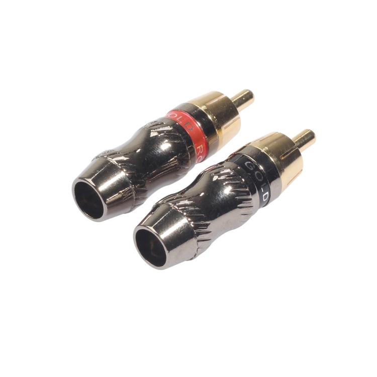 REXLIS TR026 2 PCS RCA Macho Conector de Audio Adaptador Chapado en Oro para Cable de Audio y Video DIY, RCA Male