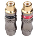 REXLIS TR026-1 2 PCS RCA Conector de audio hembra Adaptador chapado en oro para cable de audio y video DIY, RCA Female