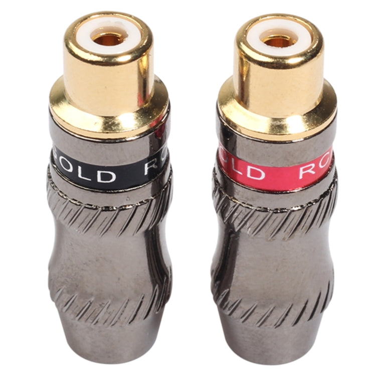 REXLIS TR026-1 2 PCS RCA Conector de audio hembra Adaptador chapado en oro para cable de audio y video DIY, RCA Female