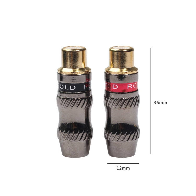 REXLIS TR026-1 2 PCS RCA Conector de audio hembra Adaptador chapado en oro para cable de audio y video DIY, RCA Female