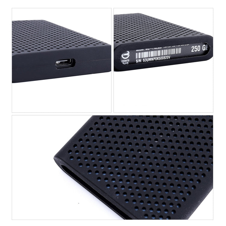 Funda protectora de silicona para disco duro portátil, todo incluido, resistente a los arañazos, PT500, para Samsung Portable SSD T5, con rejillas de ventilación, Black, Blue, Red, White