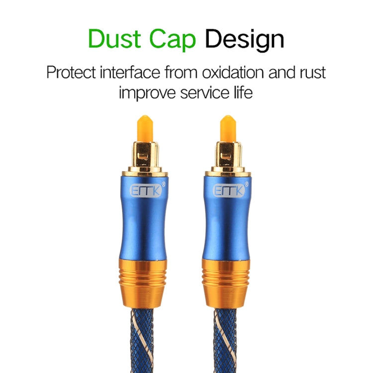 EMK LSYJ-A010 1m OD6.0mm cabeza de metal chapada en oro Toslink macho a macho Cable de audio óptico digital, Length: 1m