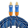 EMK LSYJ-A Cable de audio óptico digital macho a macho Toslink con cabeza de metal chapado en oro de 5 m OD6.0 mm, Length: 5m