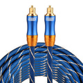 EMK LSYJ-A Cable de audio óptico digital macho a macho Toslink con cabeza de metal chapado en oro de 8 m OD6.0 mm, Length: 8m