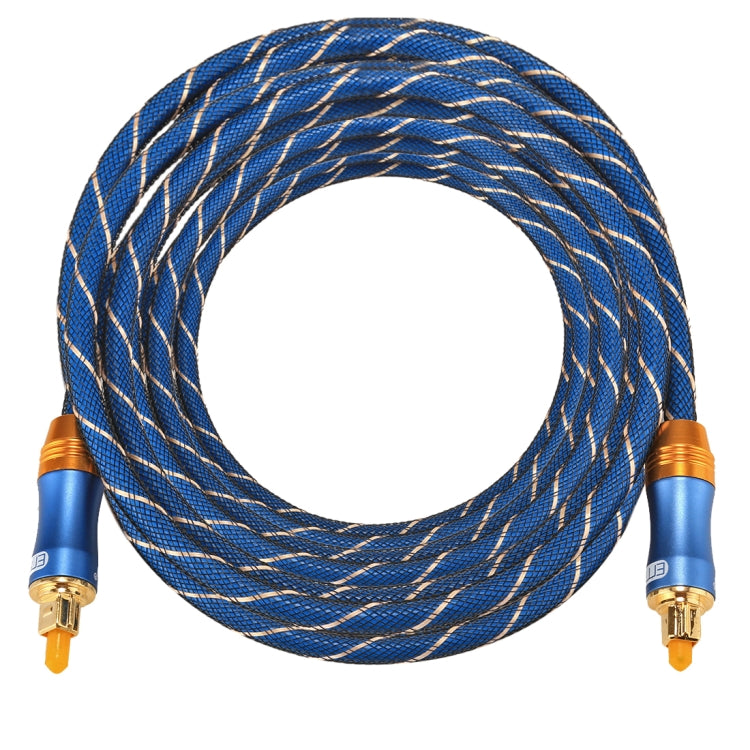 EMK LSYJ-A Cable de audio óptico digital macho a macho Toslink con cabeza de metal chapado en oro de 8 m OD6.0 mm, Length: 8m