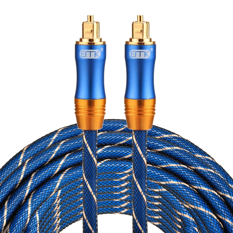EMK LSYJ-A Cable de audio óptico digital macho a macho Toslink con cabeza de metal chapado en oro de 10 m OD6.0 mm, Length: 10m