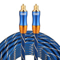 EMK LSYJ-A Cable de audio óptico digital macho a macho Toslink con cabeza de metal chapado en oro de 10 m OD6.0 mm, Length: 10m