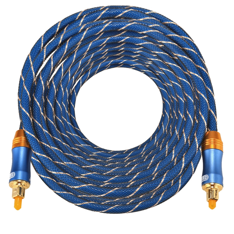 EMK LSYJ-A Cable de audio óptico digital macho a macho Toslink con cabeza de metal chapado en oro de 15 m OD6.0 mm, Length: 15m