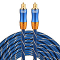 EMK LSYJ-A Cable de audio óptico digital macho a macho Toslink con cabeza de metal chapado en oro de 20 m OD6.0 mm, Length: 20m