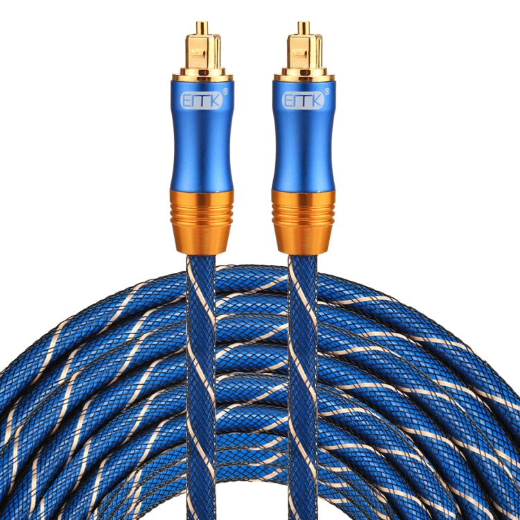 EMK LSYJ-A Cable de audio óptico digital macho a macho Toslink con cabeza de metal chapado en oro de 20 m OD6.0 mm, Length: 20m