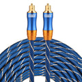EMK LSYJ-A Cable de audio óptico digital macho a macho Toslink con cabeza de metal chapado en oro de 25 m OD6.0 mm, Length: 25m