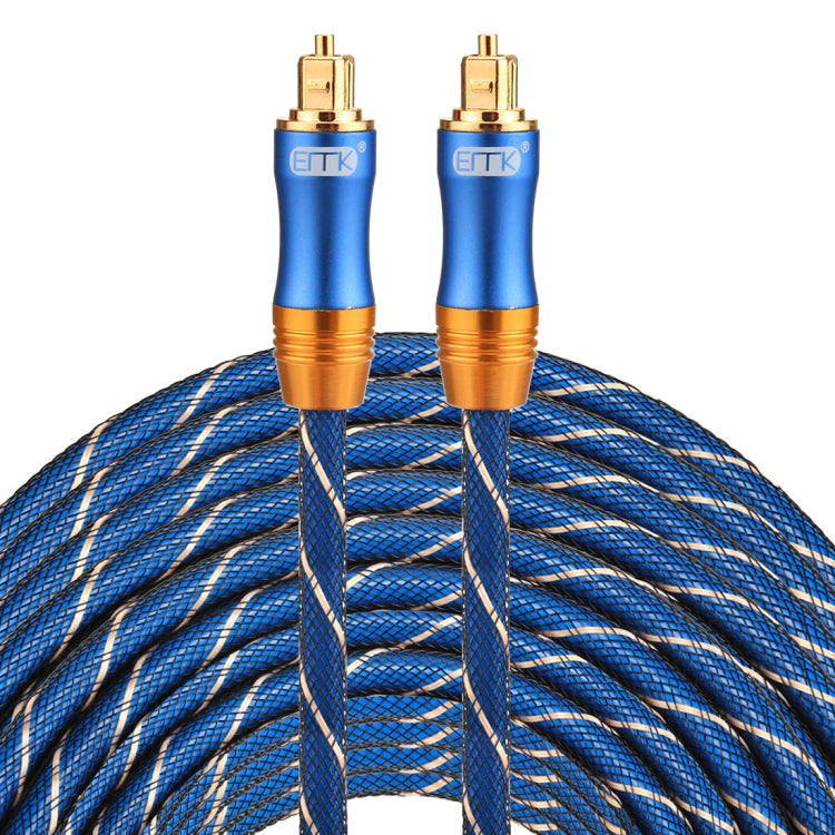EMK LSYJ-A Cable de audio óptico digital macho a macho Toslink con cabeza de metal chapado en oro de 30 m OD6.0 mm, Length: 30m