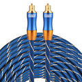 EMK LSYJ-A Cable de audio óptico digital macho a macho Toslink con cabeza de metal chapado en oro de 30 m OD6.0 mm, Length: 30m