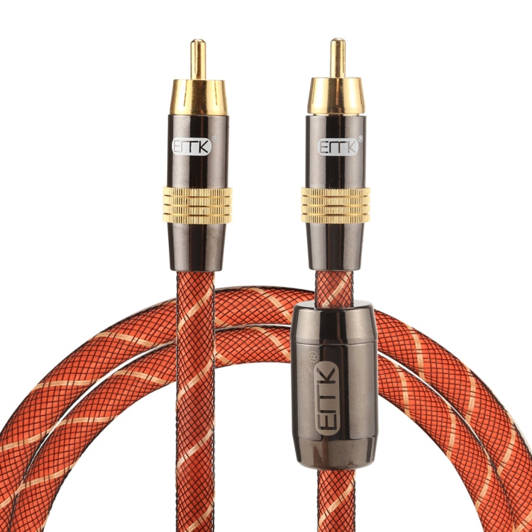 EMK TZ/A 1m OD8.0mm cabeza de Metal chapada en oro RCA a RCA Cable de interconexión Coaxial Digital Cable de Audio/vídeo RCA, Length: 1m