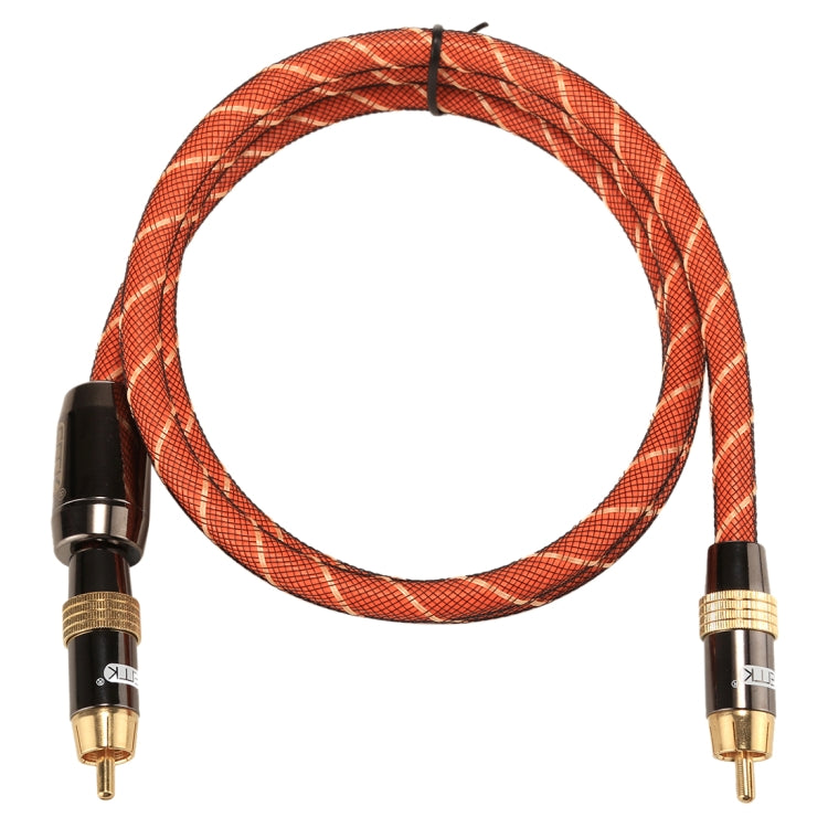 EMK TZ/A 1m OD8.0mm cabeza de Metal chapada en oro RCA a RCA Cable de interconexión Coaxial Digital Cable de Audio/vídeo RCA, Length: 1m