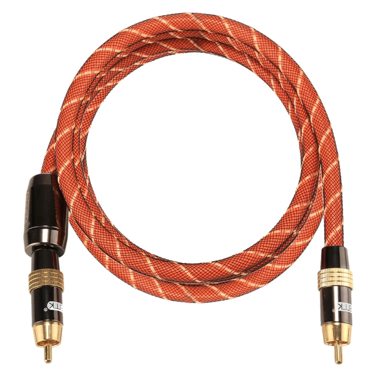 EMK TZ/A 1,5 m OD8.0mm cabeza de Metal chapada en oro RCA a RCA Cable de interconexión Coaxial Digital Cable de Audio/vídeo RCA, Length: 1.5m