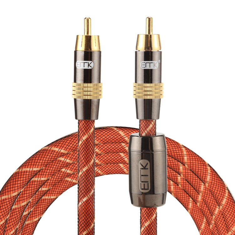 EMK TZ/A 2m OD8.0mm cabeza de Metal chapada en oro RCA a RCA Cable de interconexión Coaxial Digital Cable de Audio/vídeo RCA, Length: 2m