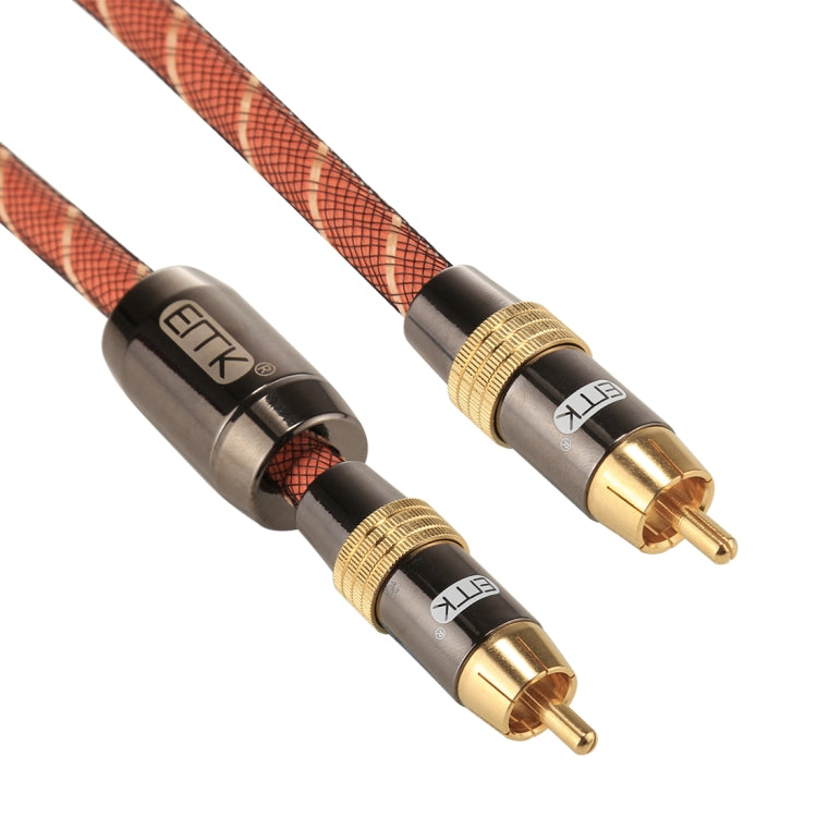 EMK TZ/A 2m OD8.0mm cabeza de Metal chapada en oro RCA a RCA Cable de interconexión Coaxial Digital Cable de Audio/vídeo RCA, Length: 2m