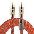 EMK TZ/A 3m OD8.0mm cabeza de Metal chapada en oro RCA a RCA Cable de interconexión Coaxial Digital Cable de Audio/vídeo RCA, Length: 3m