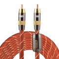 EMK TZ/A 5m OD8.0mm cabeza de Metal chapada en oro RCA a RCA Cable de interconexión Coaxial Digital Cable de Audio/vídeo RCA, Length: 5m