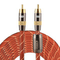EMK TZ/A 8m OD8.0mm cabeza de Metal chapada en oro RCA a RCA Cable de interconexión Coaxial Digital Cable de Audio/vídeo RCA, Length: 8m
