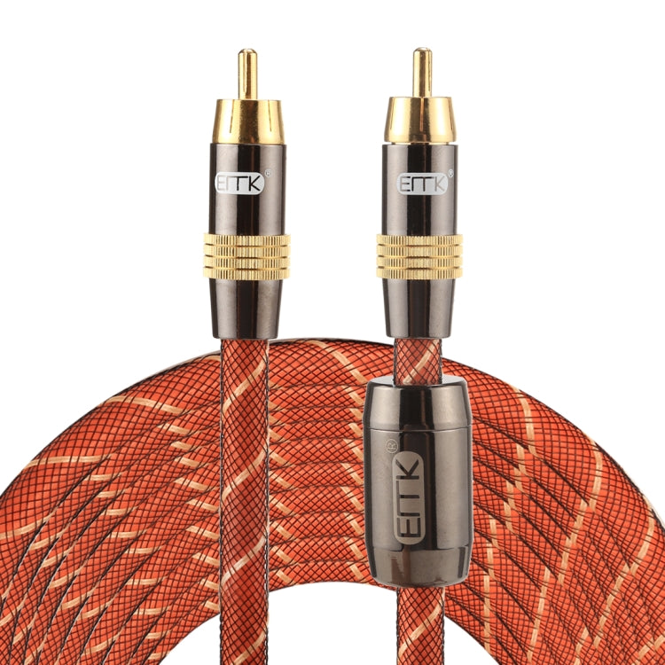 EMK TZ/A 8m OD8.0mm cabeza de Metal chapada en oro RCA a RCA Cable de interconexión Coaxial Digital Cable de Audio/vídeo RCA, Length: 8m